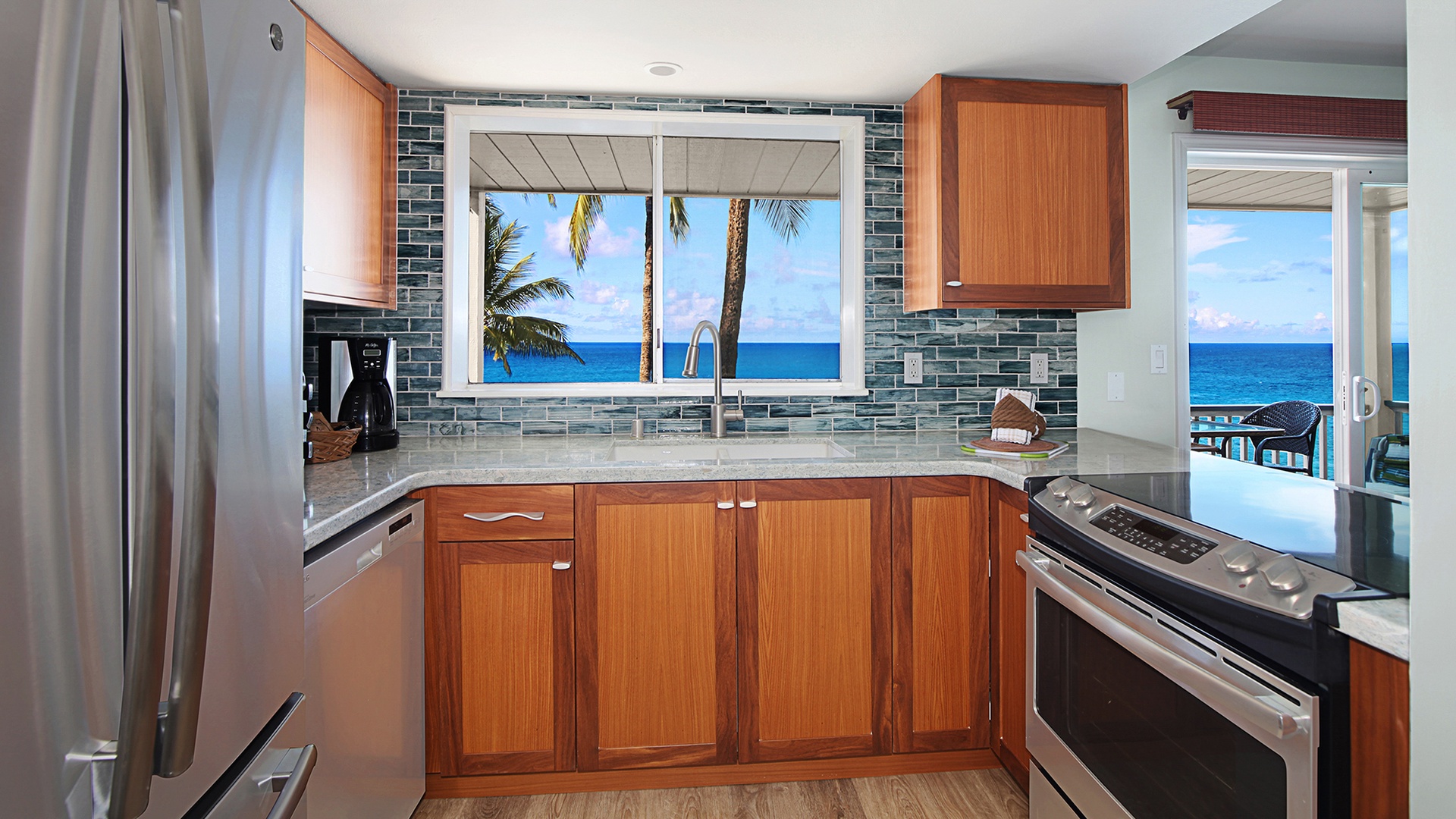 Poipu Palms #203 - Ocean View Kitchen - Parrish Kauai
