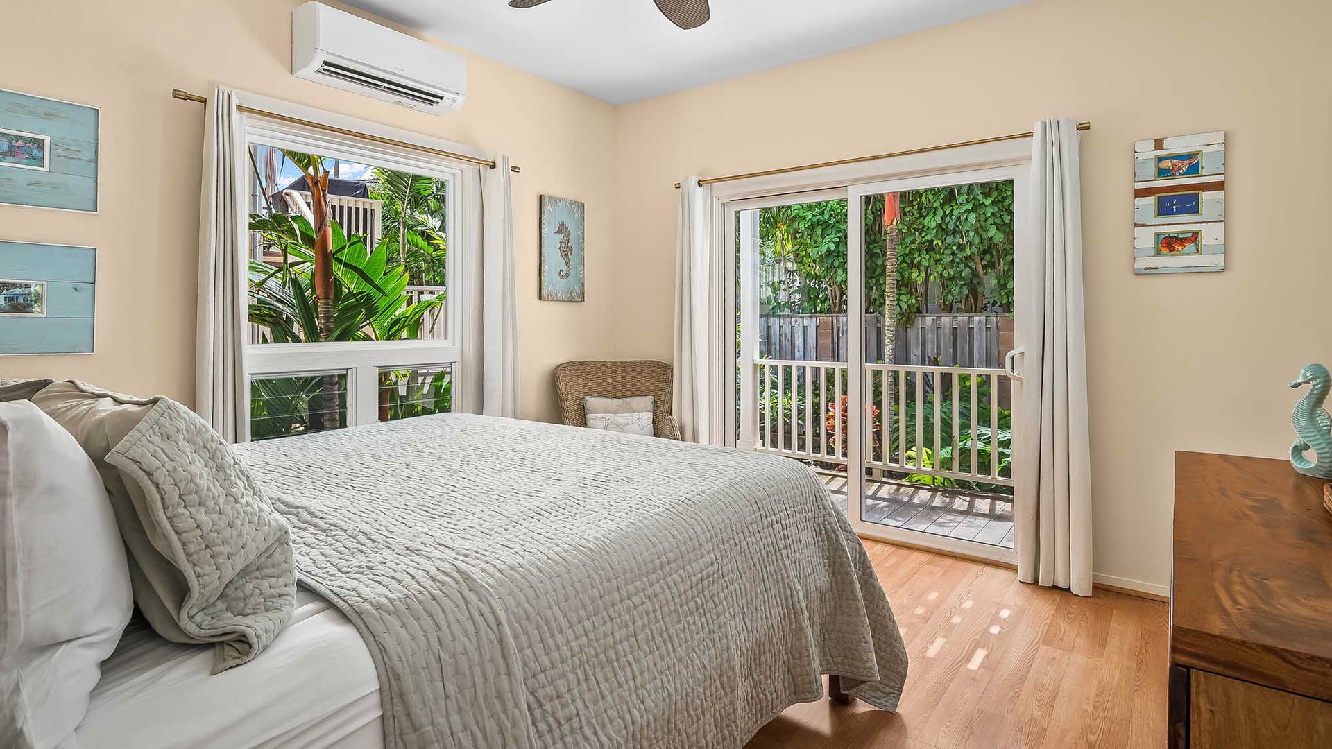 Baby Beach Hale at Poipu - Second Guest Bedroom & Lanai - Parrish Kauai