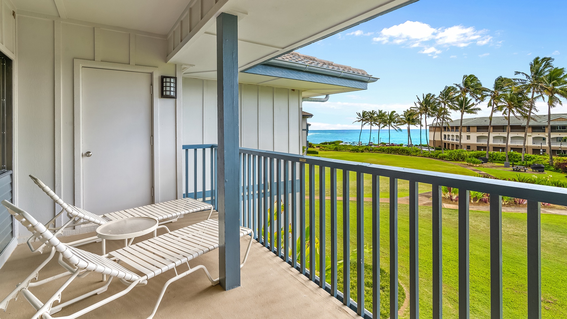 Poipu Sands at Poipu Kai Resort #325 - Ocean View Lounging Lanai View - Parrish Kauai