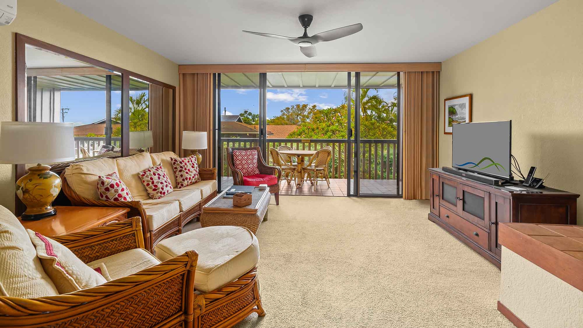 Nihi Kai Villas at Poipu #501 - Living Room & Lanai - Parrish Kauai