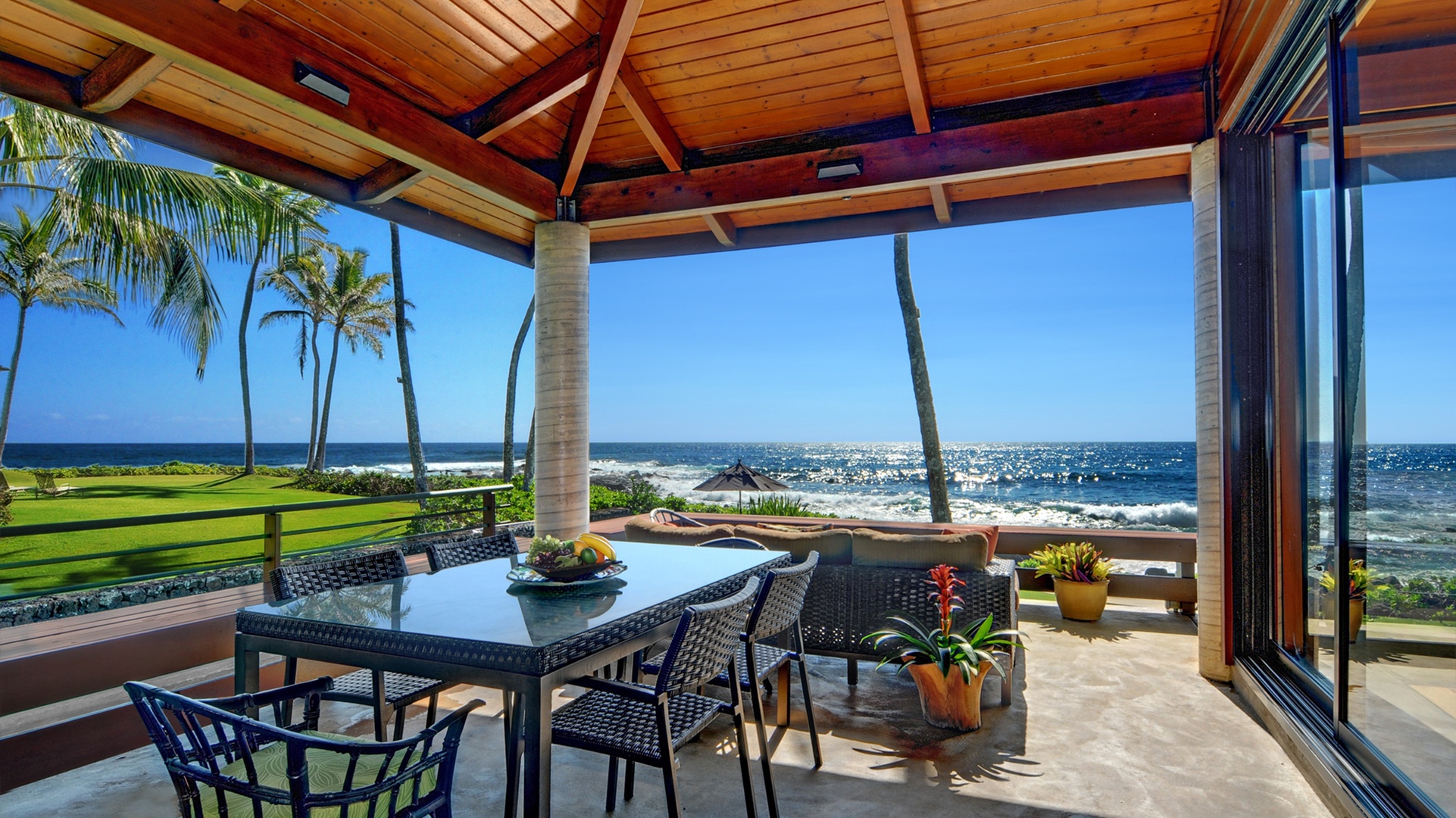Hale Makai - Oceanfront Covered Dining Lanai - Parrish Kauai