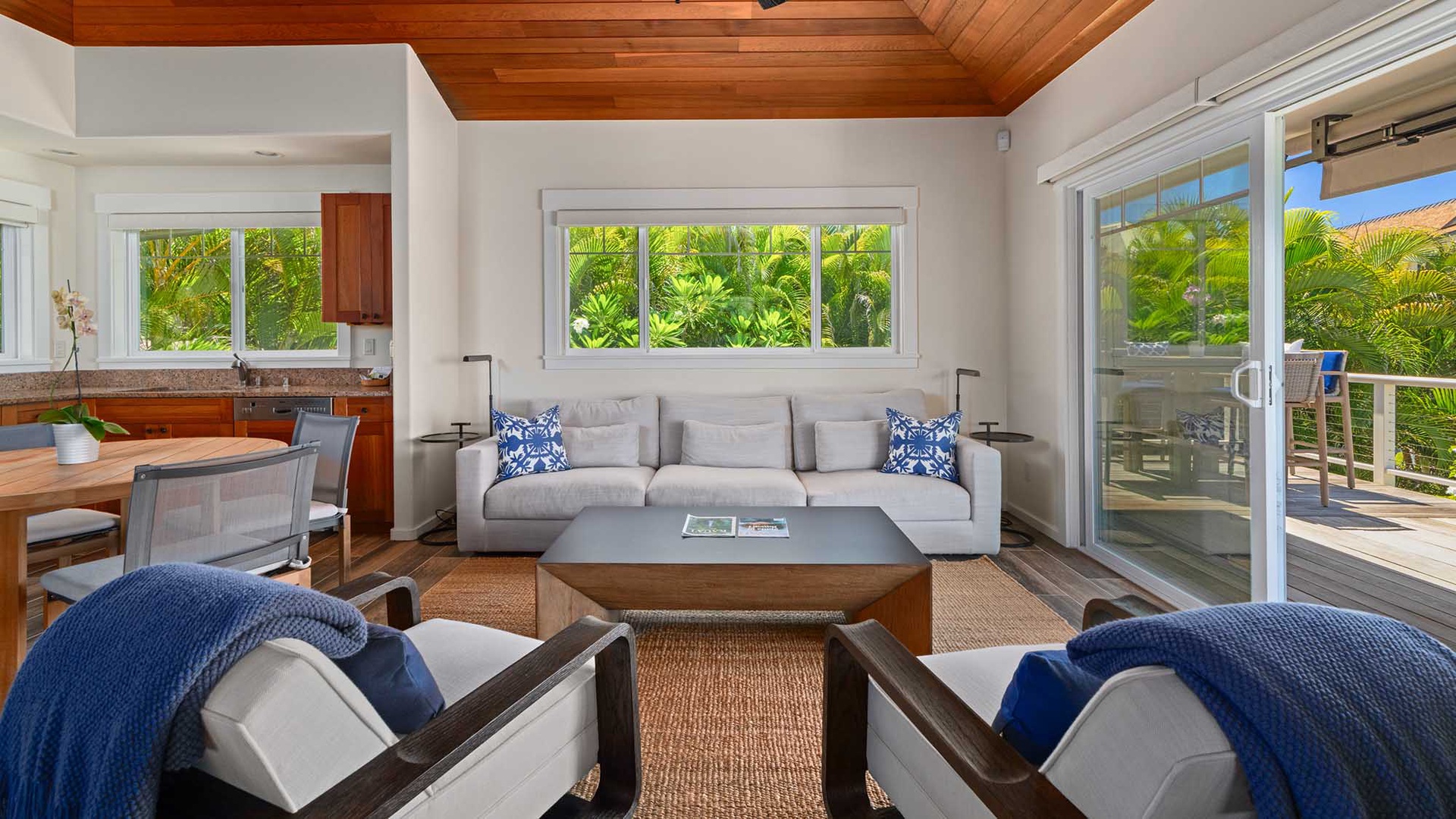 Honu Hale at Poipu - Ohana Living Room & Lanai - Parrish Kauai