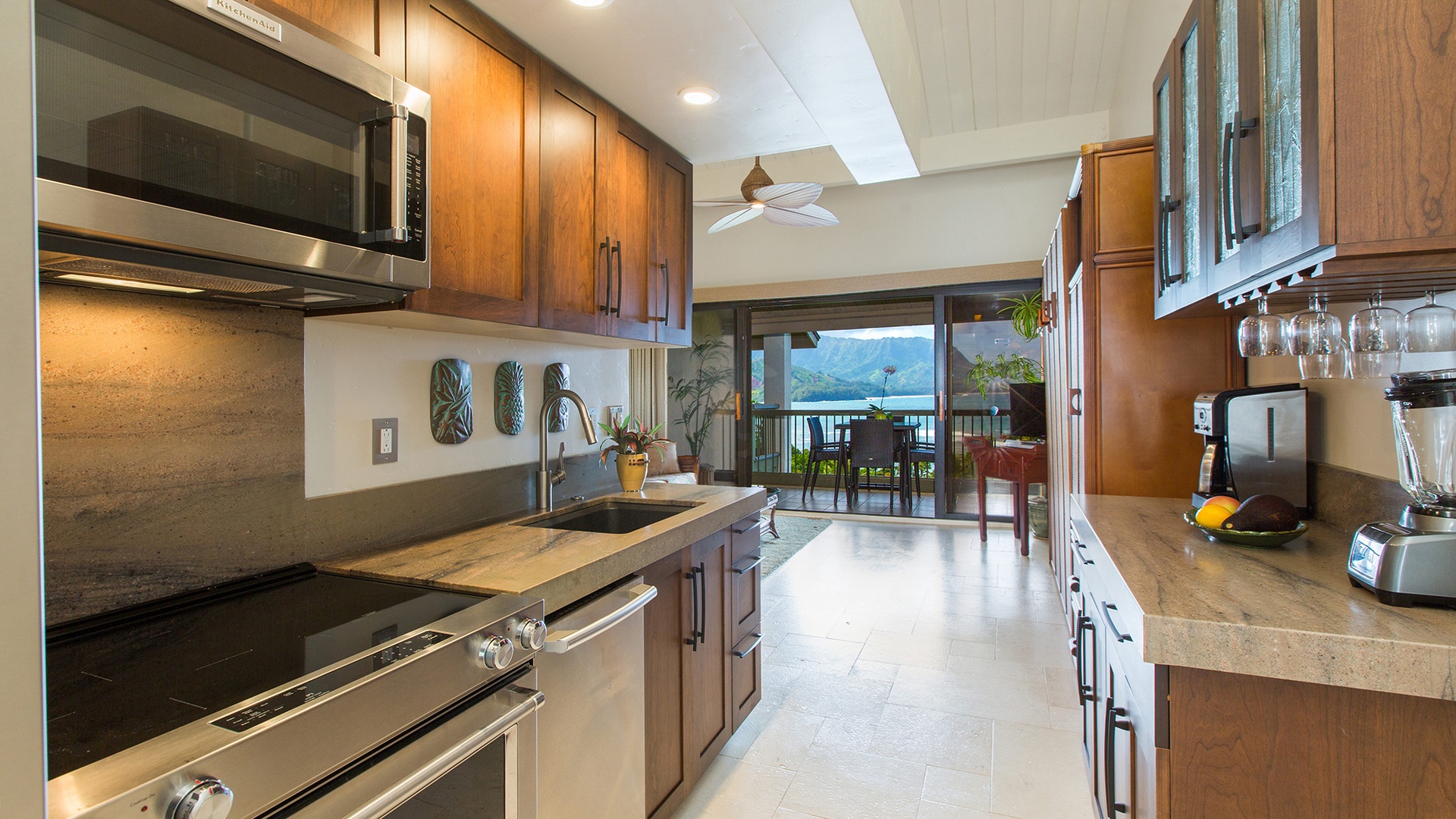 Hanalei Bay Resort #33056 - Fully Equipped Kitchen with Ocean View - Parrish Kauai