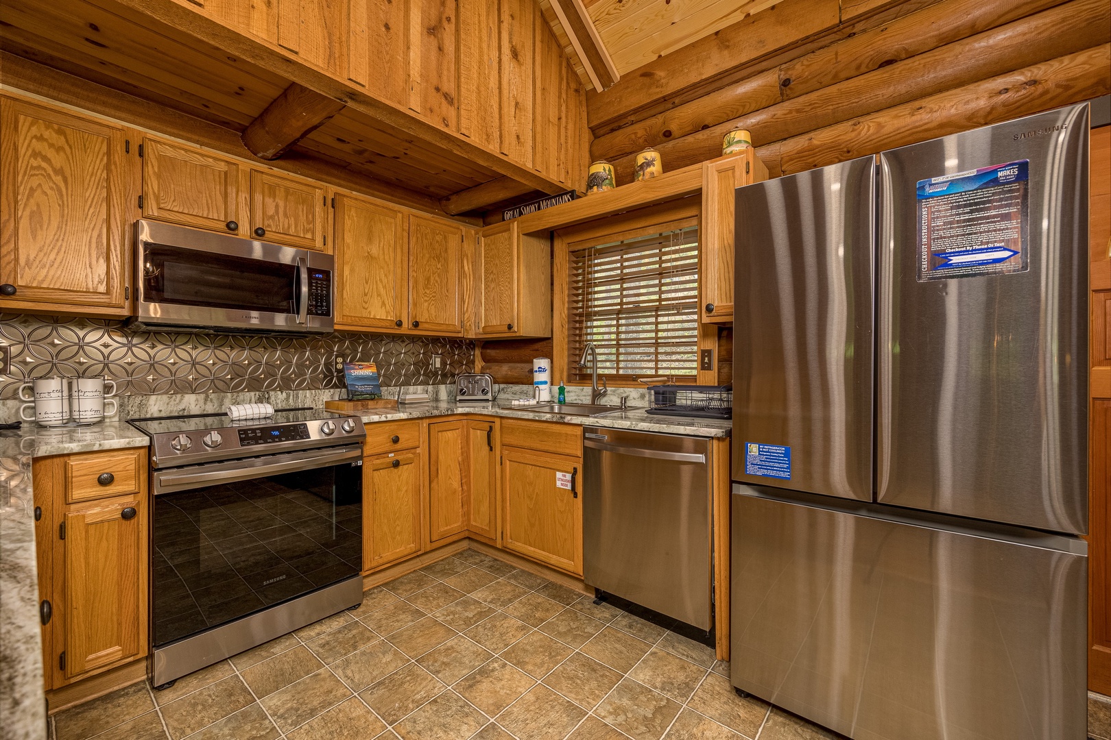 Kitchen with Stainless Appliances at Moonlit Mountain Lodge