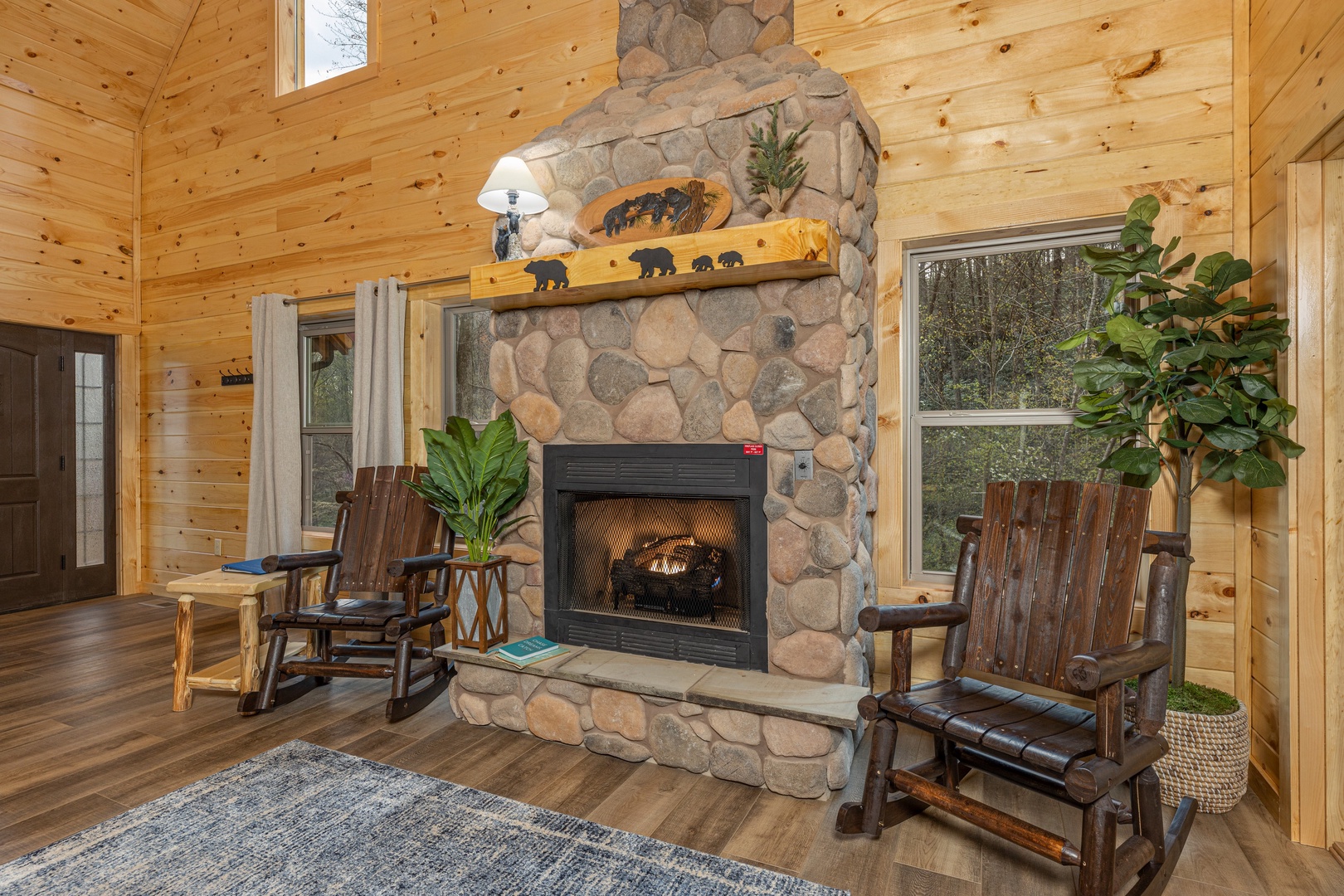 Fireplace at Poolin Around, a 2 bedroom cabin rental located in Gatlinburg