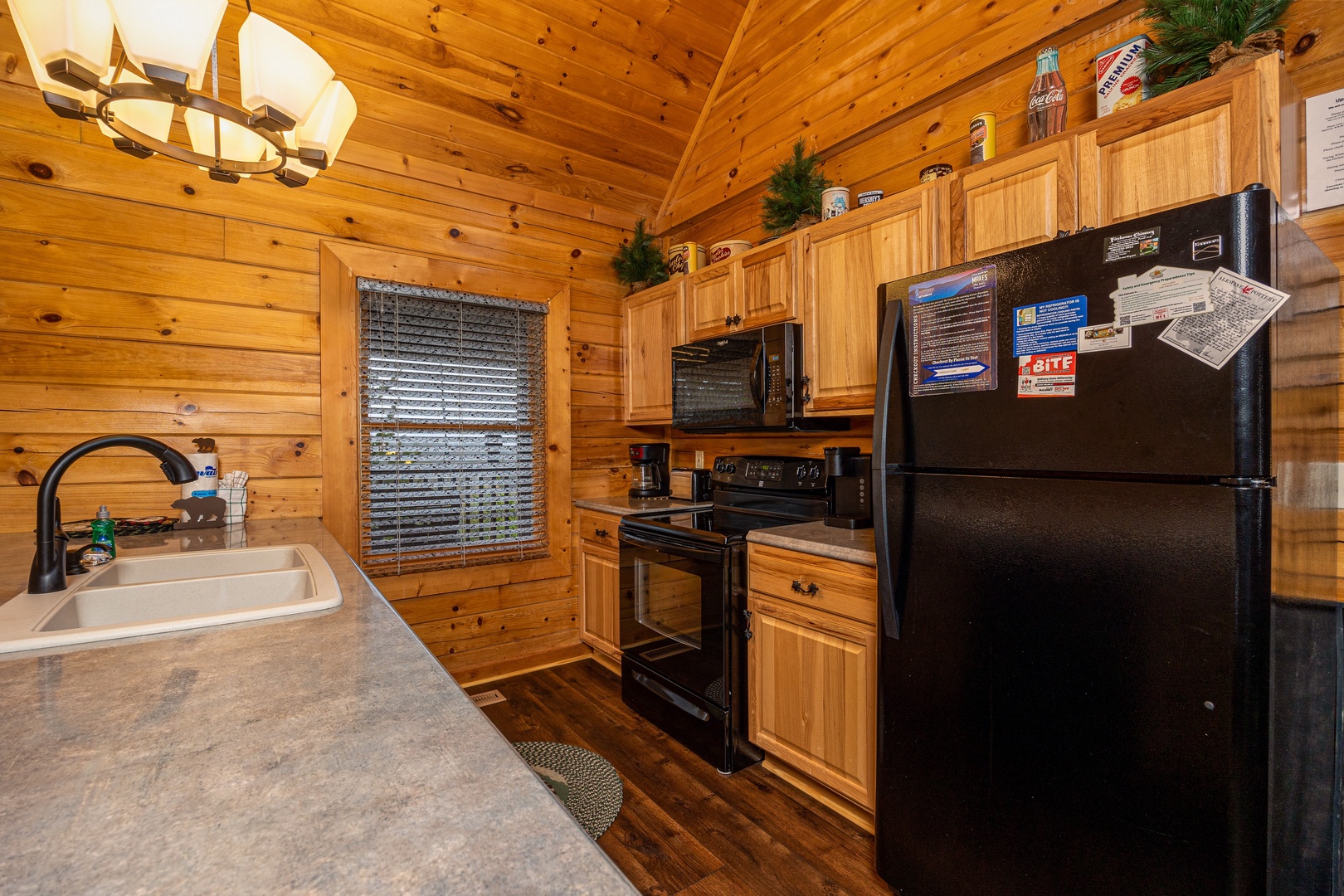 Kitchen at Eagle's Nest, a 2 bedroom cabin rental located in Sevierville