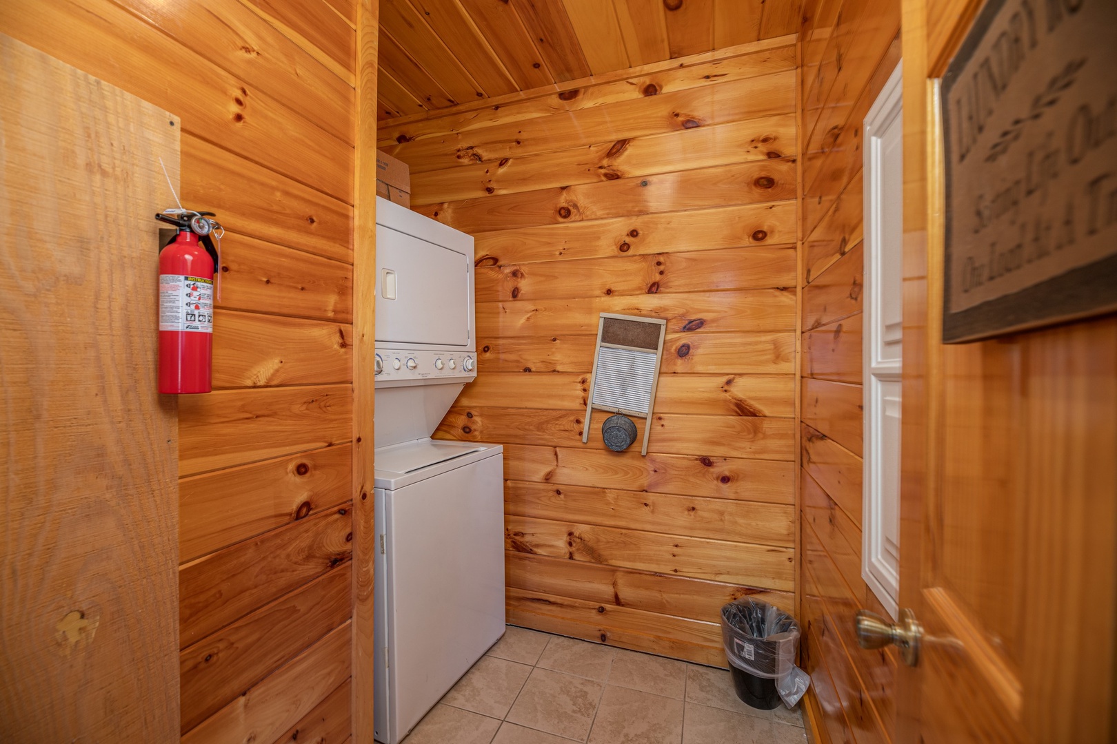 Laundry space at Hickernut Lodge, a 5-bedroom cabin rental located in Pigeon Forge