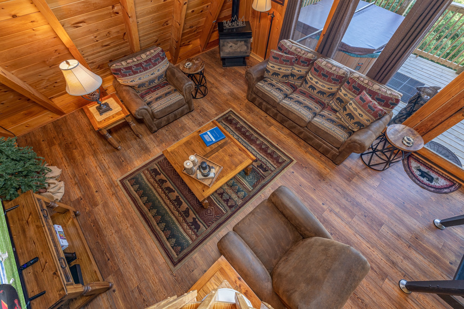 View from the loft at Cozy Mountain View, a 1 bedroom cabin rental located in Pigeon Forge