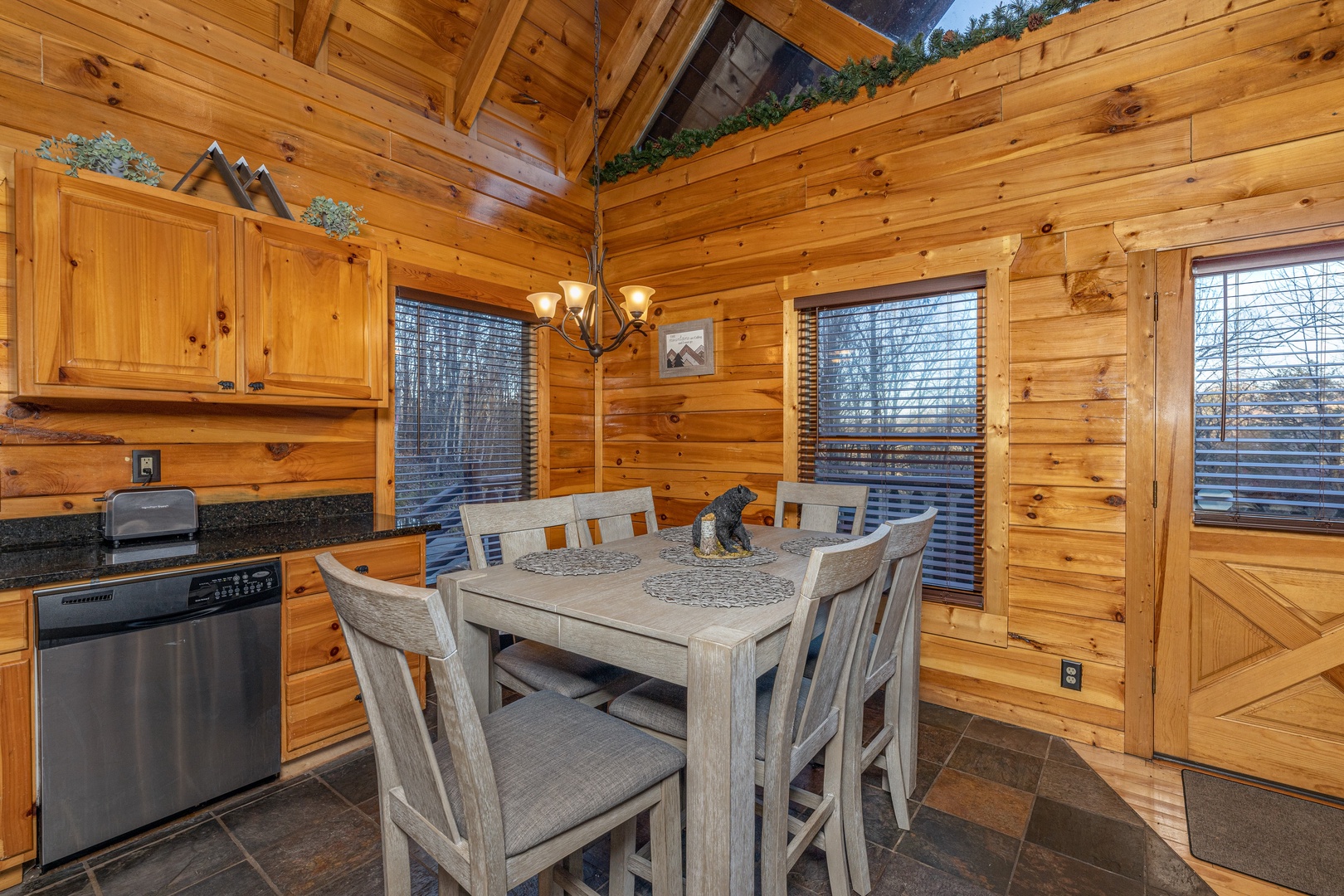 Dining table for six at A Bear on the Ridge, a 2 bedroom cabin rental located in Pigeon Forge