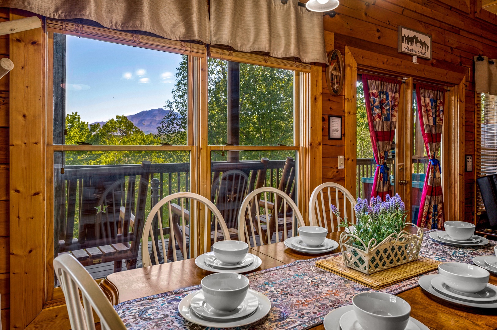 Dining Table with Mountain View at Bear Sunrise