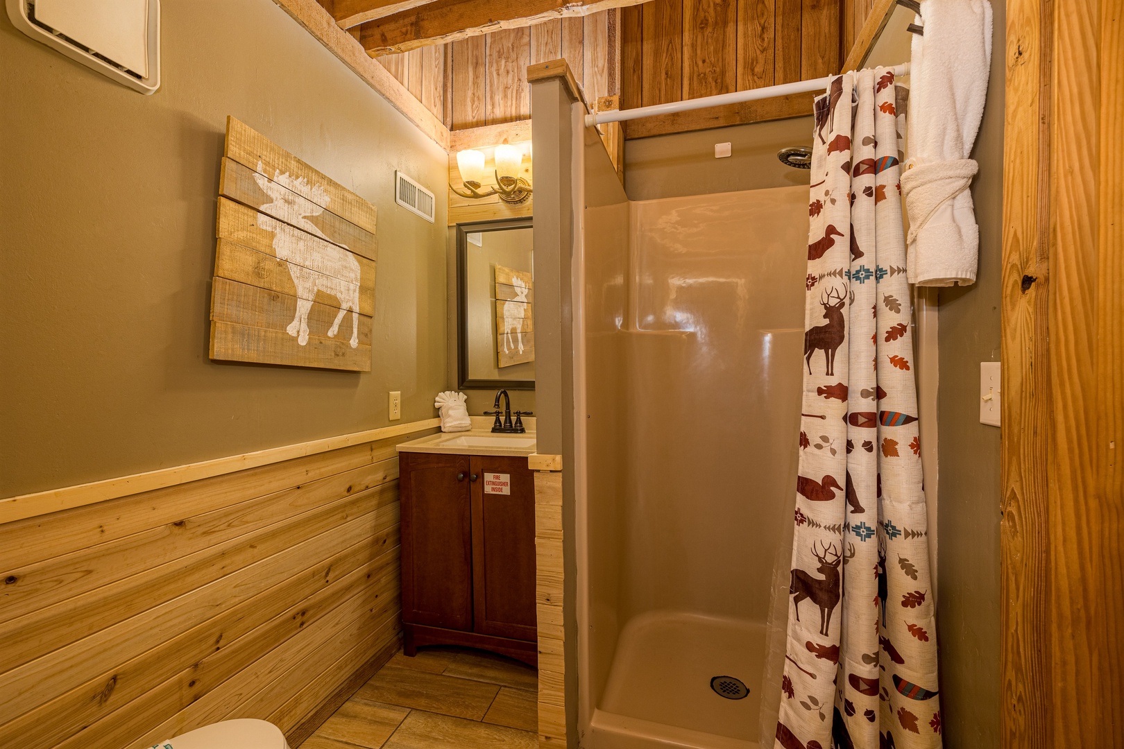 Lofted Bathroom with Shower at Soaring Heights