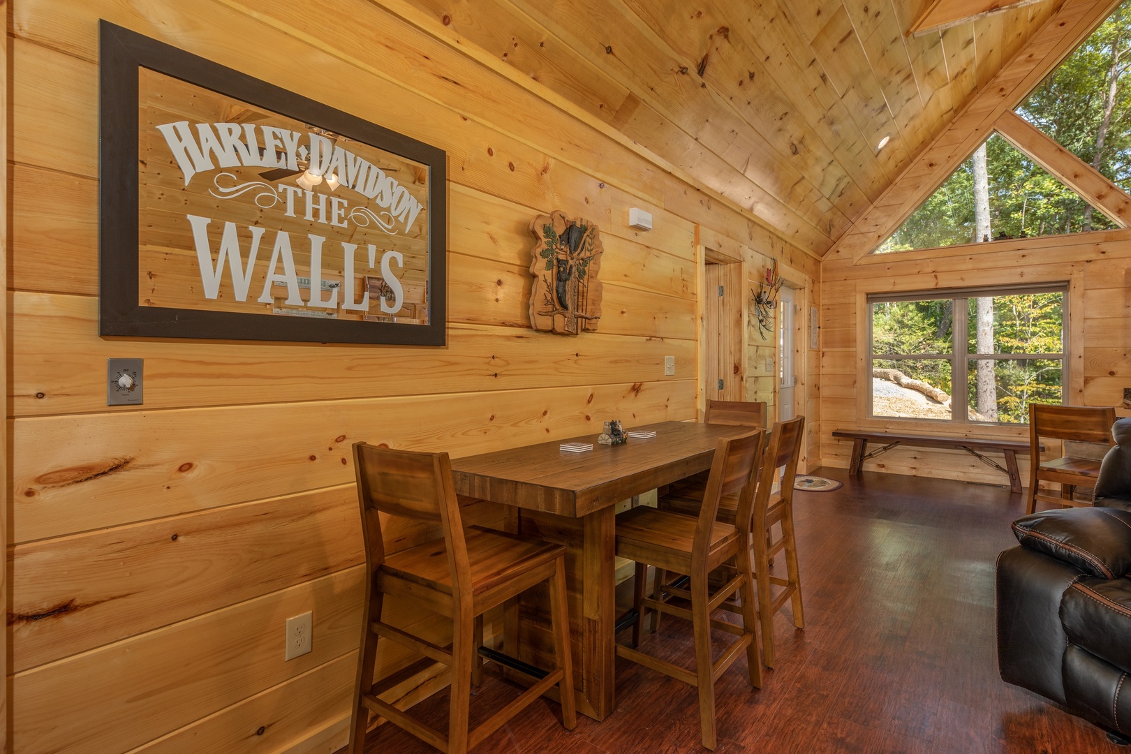 Dining table for four at Gar Bear's Hideaway, a 3 bedroom cabin rental located in Pigeon Forge