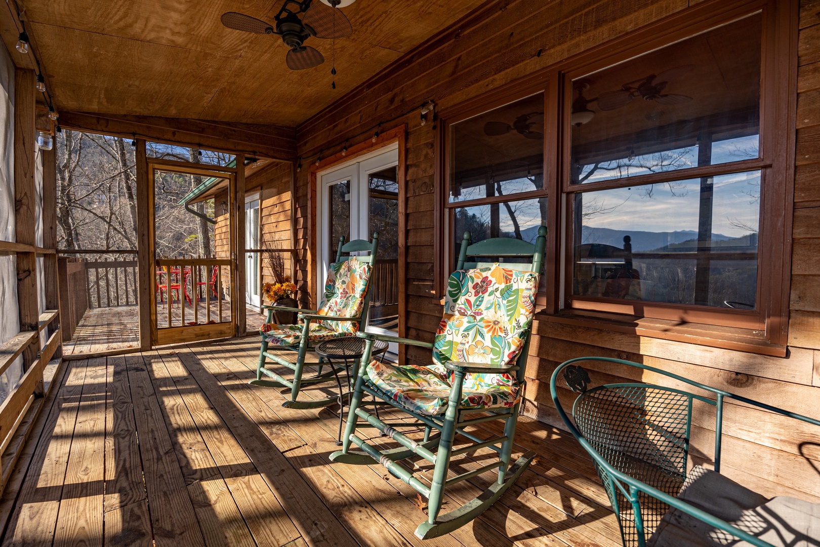Deck with with Rocking Chairs at Mountain Moonshine