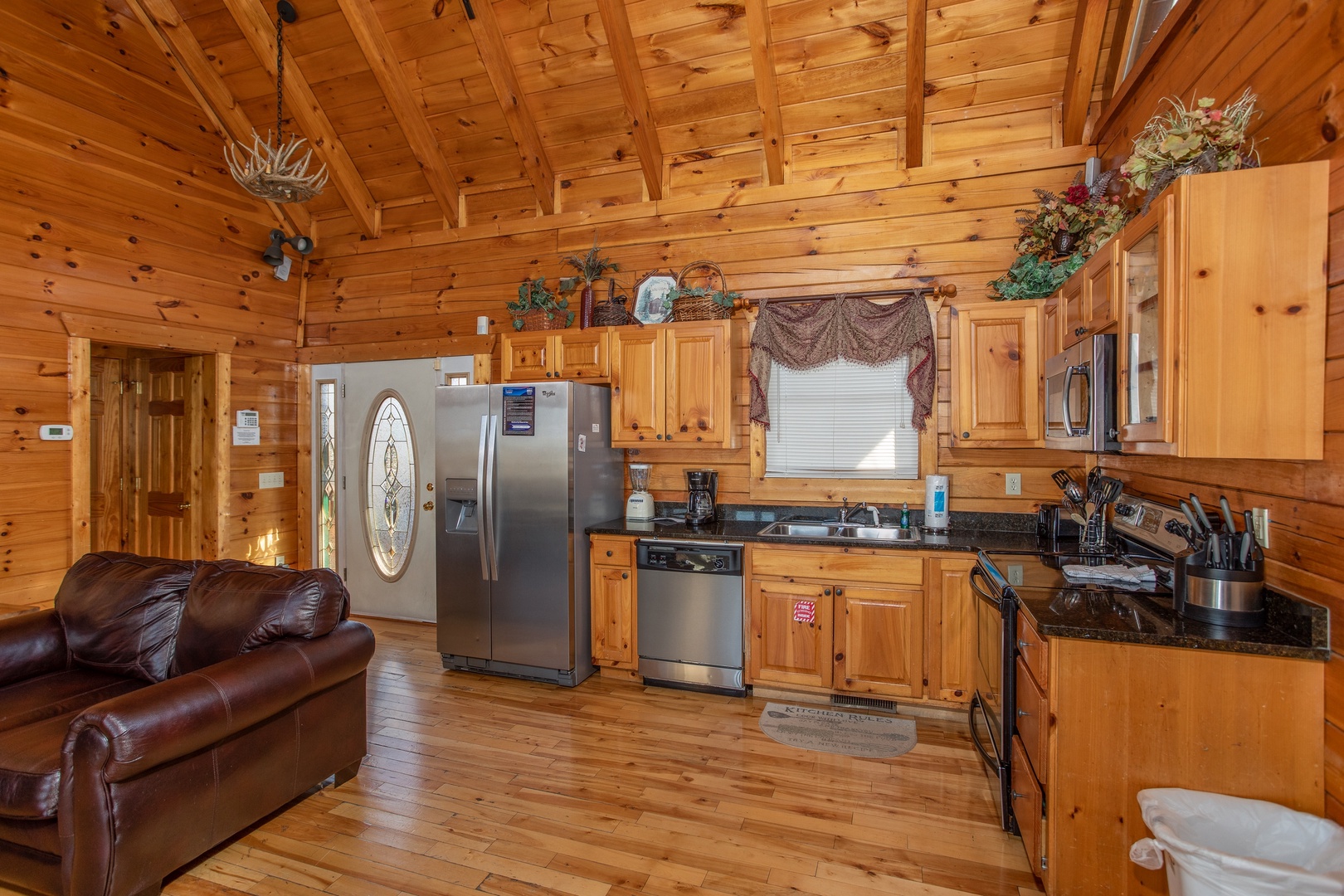 Kitchen with stainless appliances at 5 Star View, a 3 bedroom cabin rental located in Gatlinburg