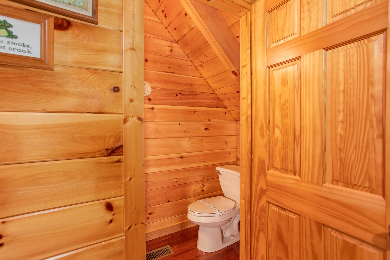 Bathroom in the loft space at Enchanted Evening, a 1-bedroom cabin rental located in Pigeon Forge