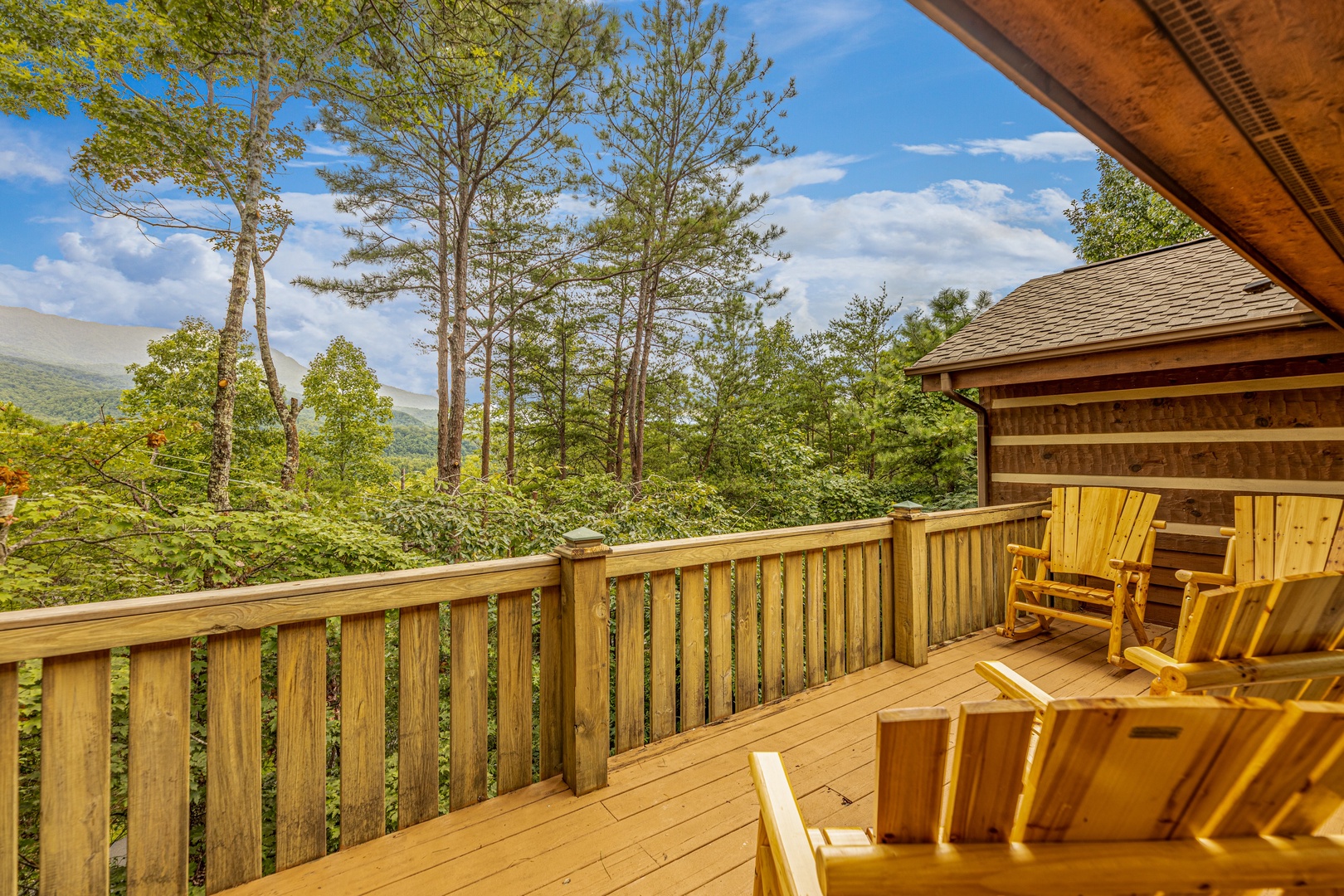 Deck view at Cubs' Crib, a 3 bedroom cabin rental located in Gatlinburg