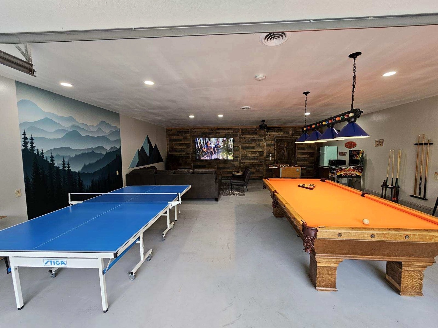 Ping Pong and Pool Table at Moonlit Mountain Lodge