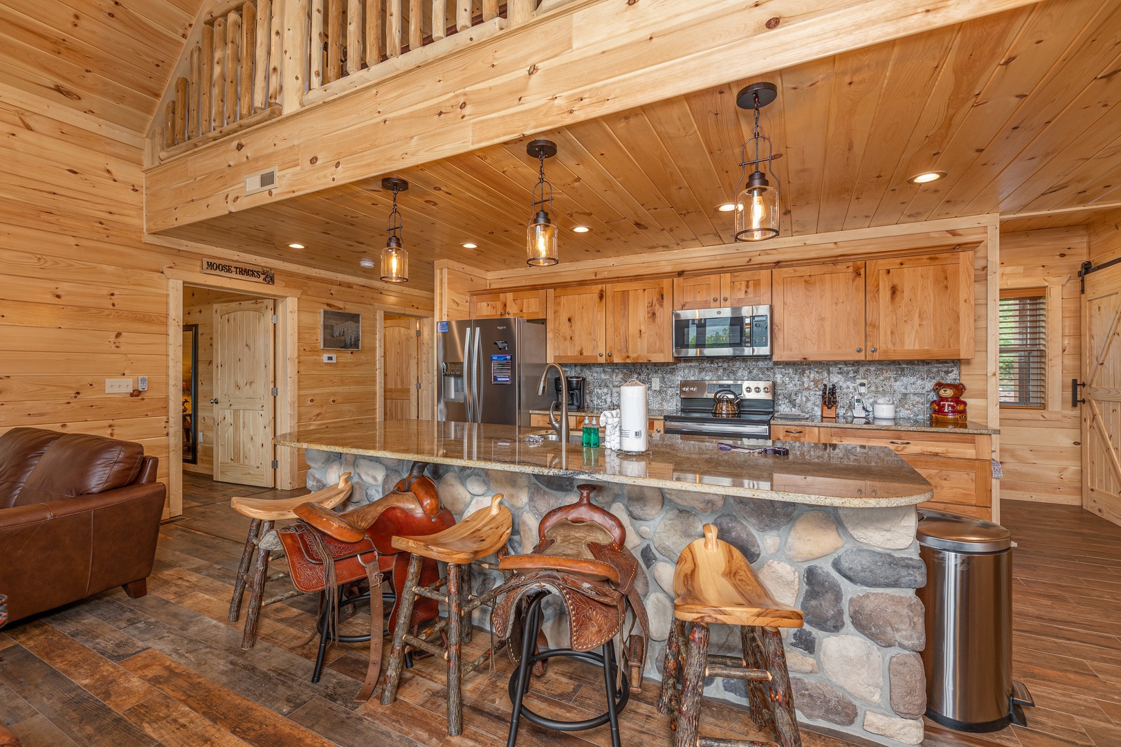 Breakfast bar at Twin Peaks, a 5 bedroom cabin rental located in Gatlinburg