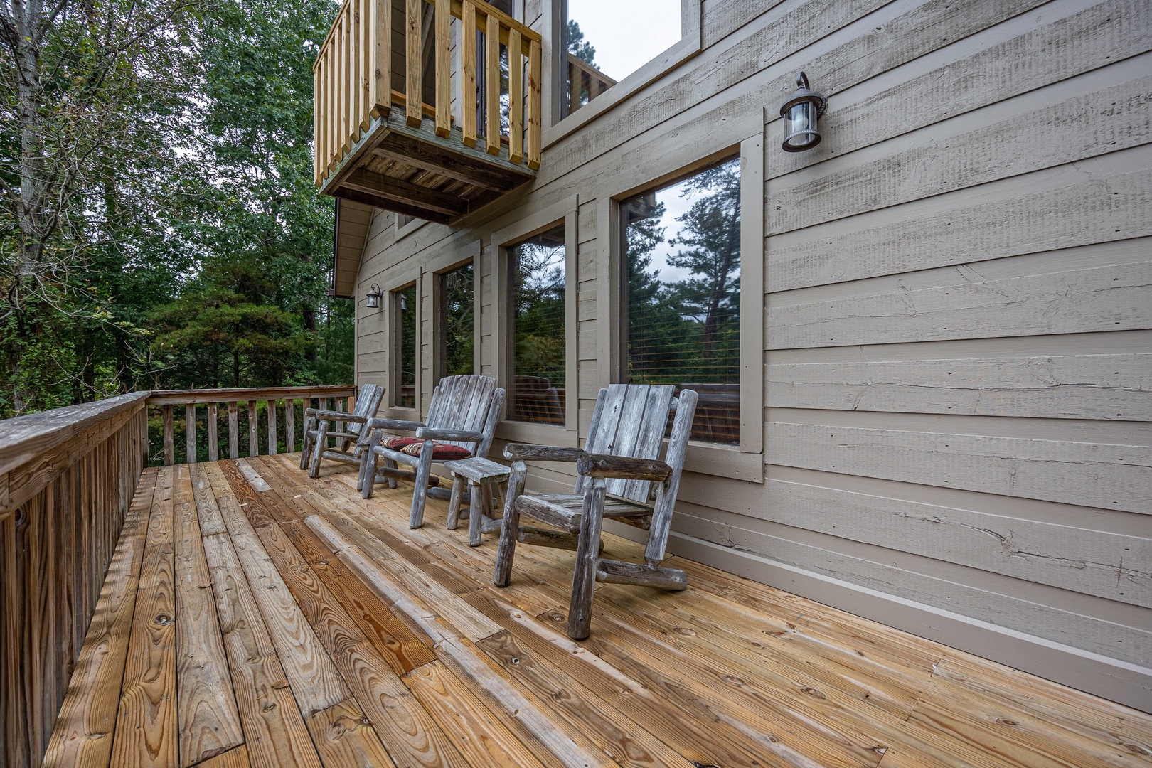 Deck at Cabin On The Hill, a 1 bedroom cabin rental located in Pigeon Forge