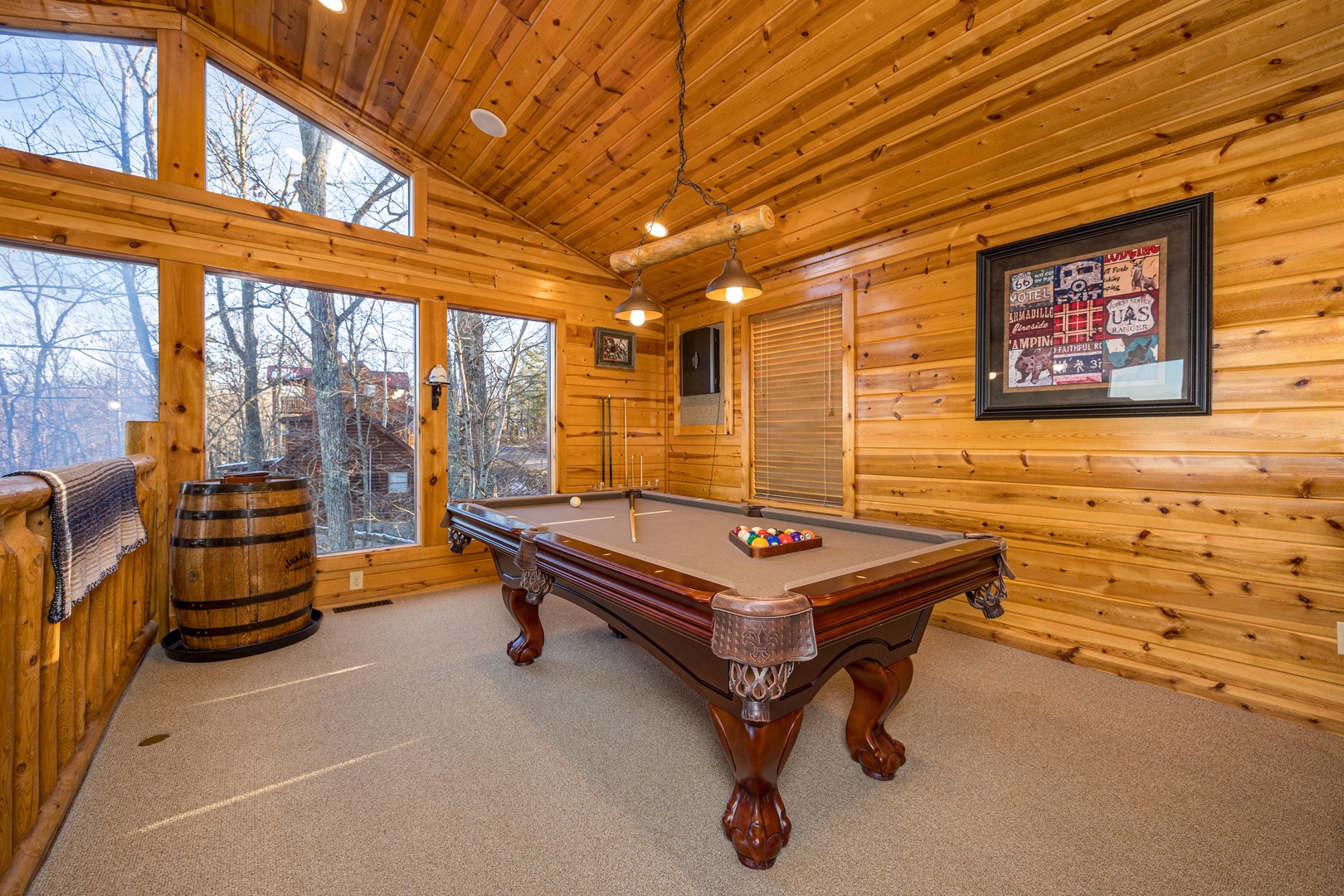 Pool table at Gone To Therapy, a 2 bedroom cabin rental located in Gatlinburg
