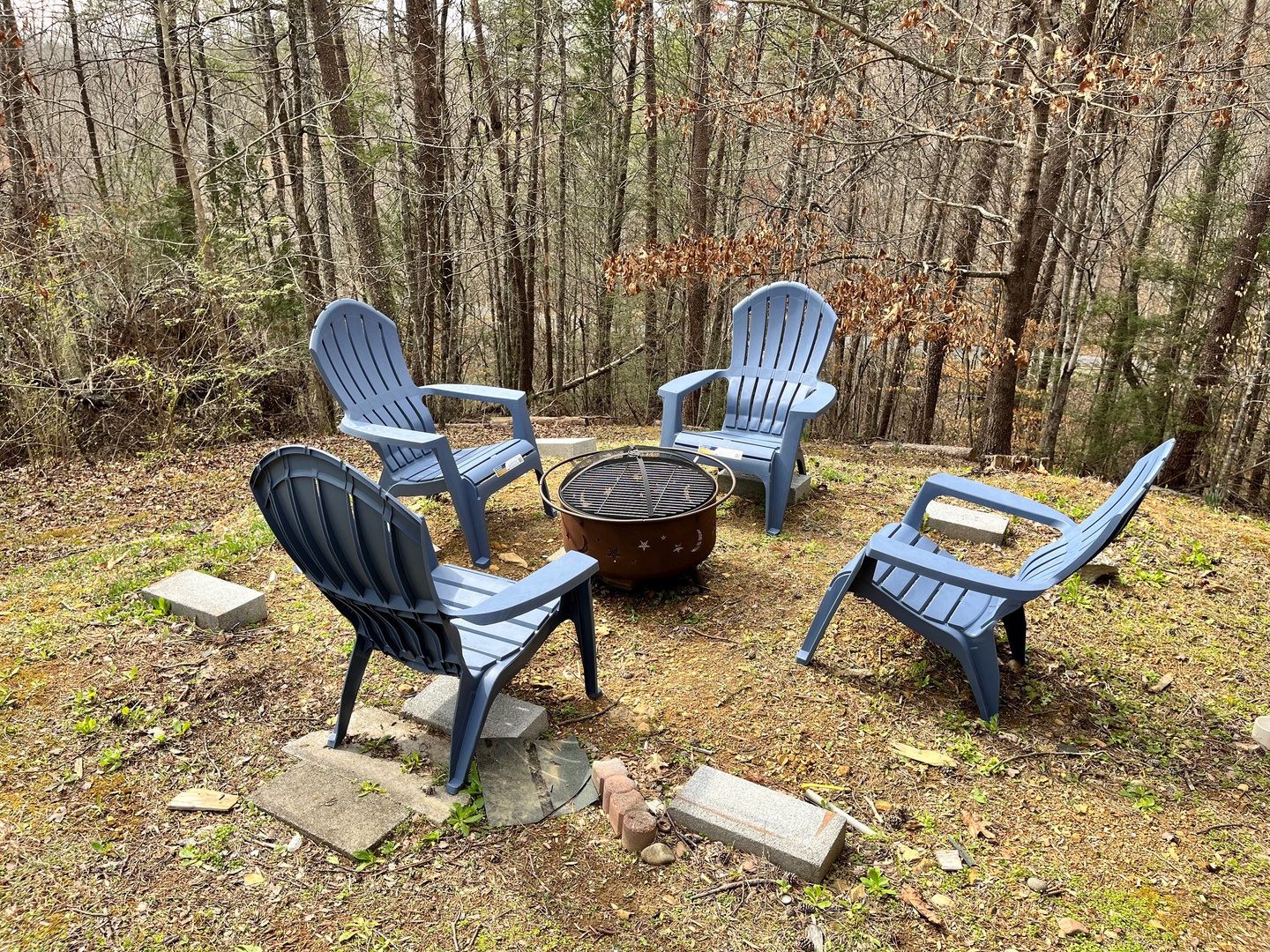 Firepit at Copper Owl, a 2 bedroom cabin rental located in Pigeon Forge