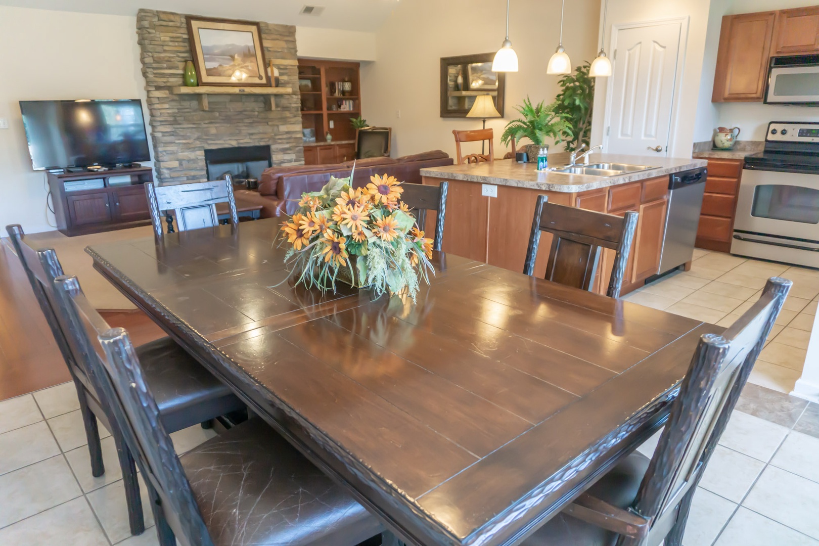 Dining table at A Pigeon Forge Retreat, a 2 bedroom cabin rental located in Pigeon Forge