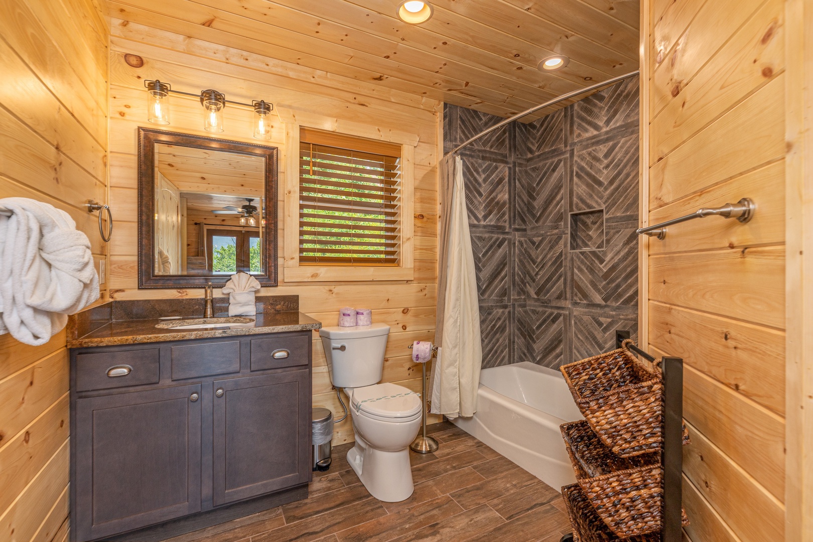 Bathroom at Twin Peaks, a 5 bedroom cabin rental located in Gatlinburg