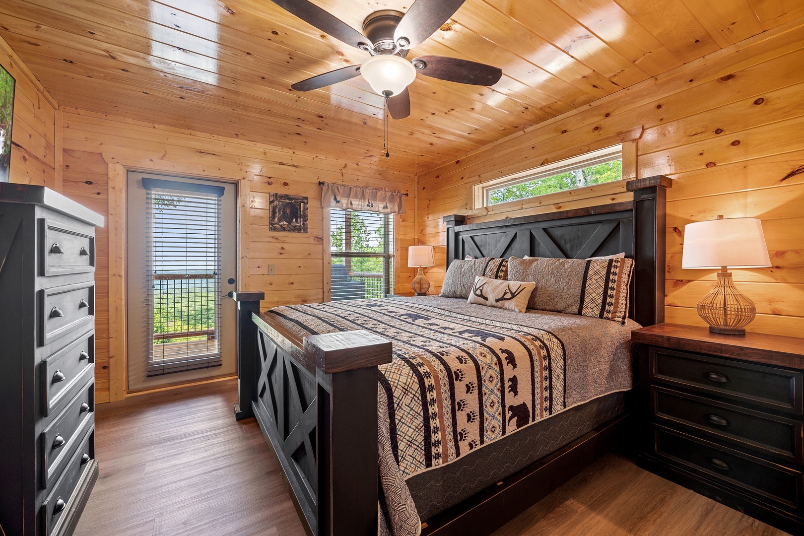 Bedroom With Deck Entry at Mountain Top Views