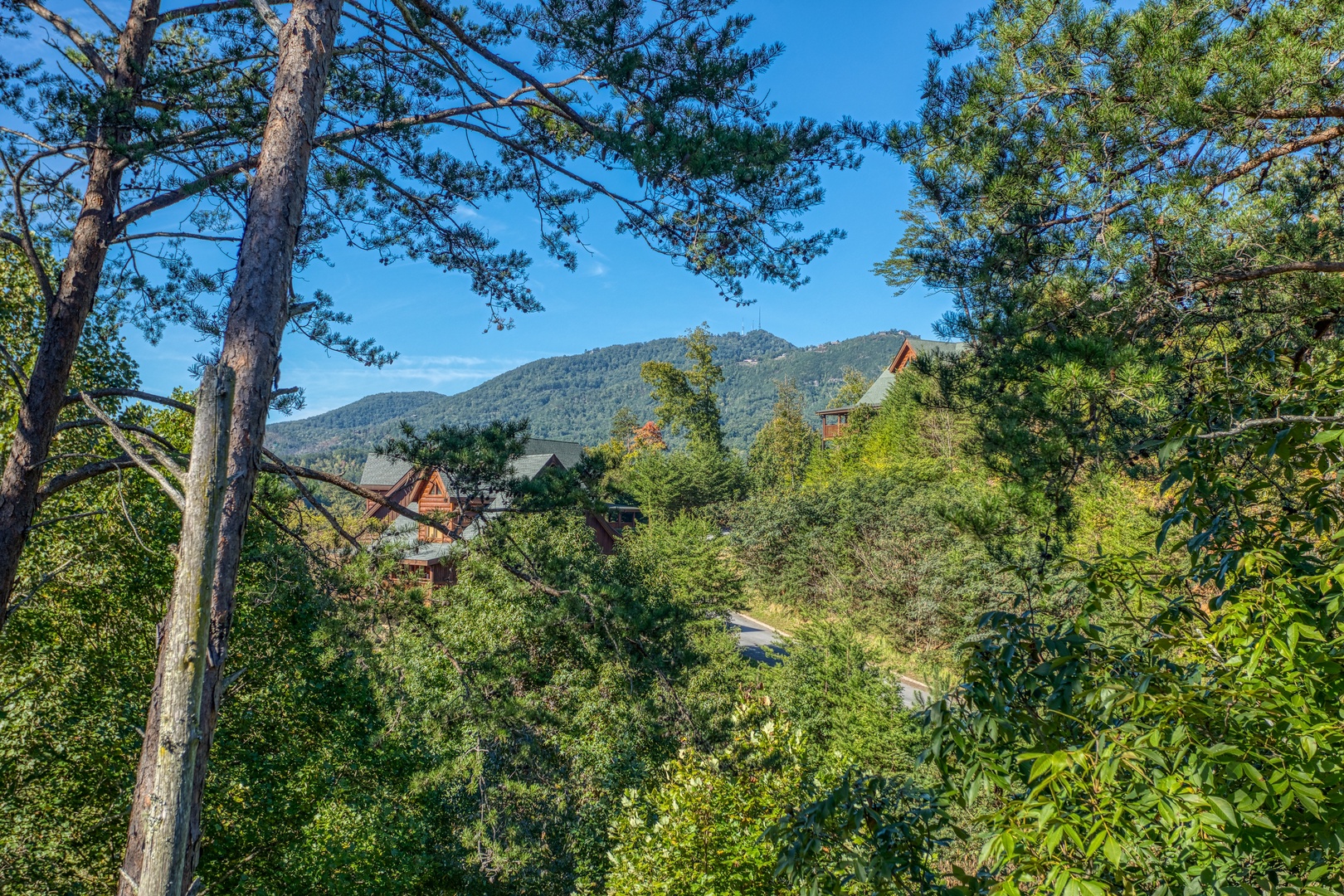 Mountain view at Bears Eye View, a 2-bedroom cabin rental located in Pigeon Forge