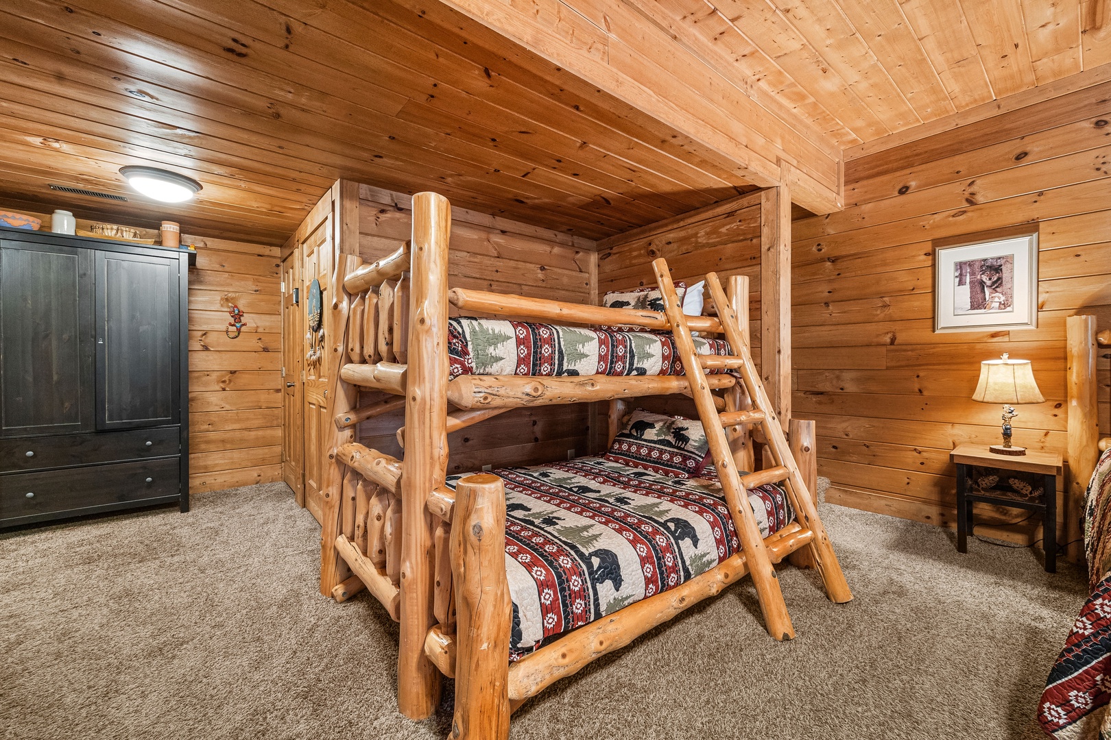 Bedroom with Bunkbeds at A Beary Nice Cabin, a 2 bedroom cabin rental located in Pigeon Forge