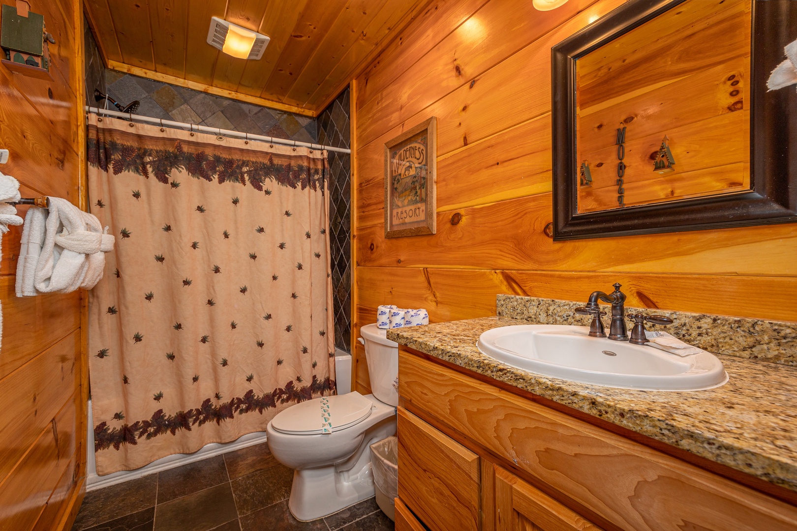 Bathroom at The Great Outdoors, a 3 bedroom cabin rental located in Pigeon Forge