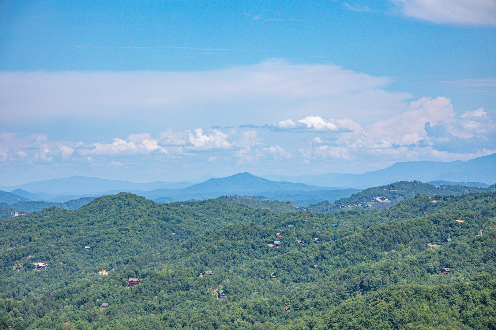 Mountain view from deck at Sky View, A 4 bedroom cabin rental in Pigeon Forge