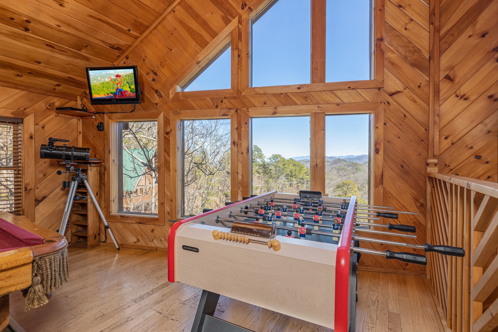 Foosball table at Hatcher Mountain Retreat a 2 bedroom cabin rental located in Pigeon Forge