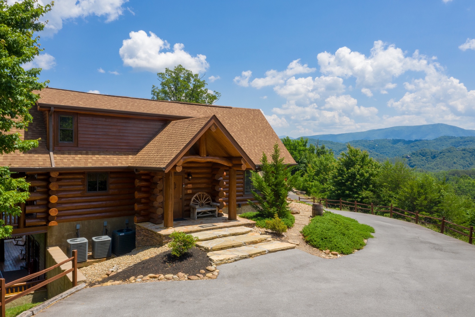 Mountains behind the cabin at God's Country, a 4 bedroom cabin rental located in Pigeon Forge