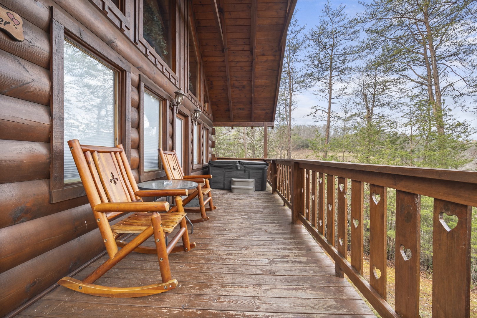 Deck at always & forever a 1 bedroom cabin rental located in pigeon forge