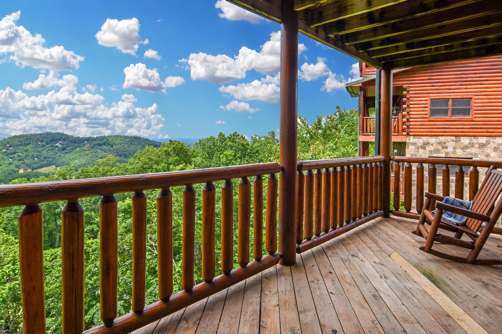 Deck at Eagle's Sunrise, a 2 bedroom cabin rental located in Pigeon Forge