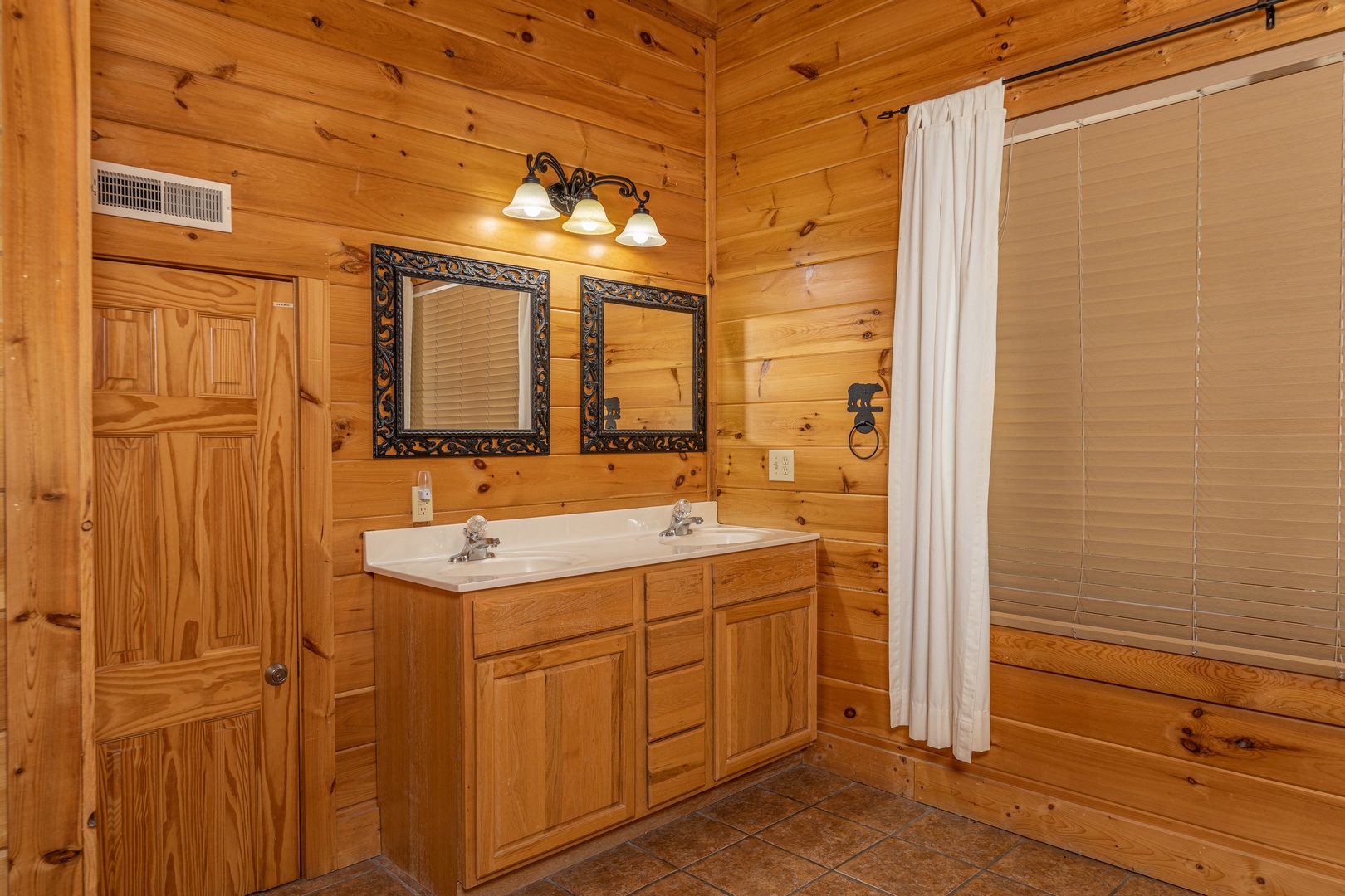 Double vanity at Bears Don't Bluff, a 3 bedroom cabin rental located in Pigeon Forge