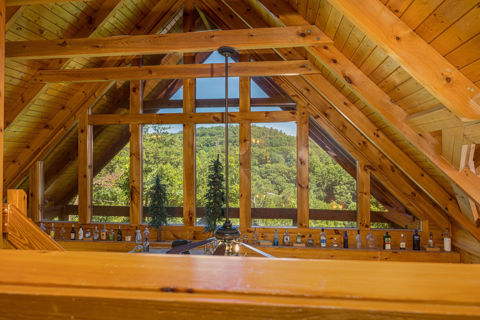 View from the loft at Moonbeams & Cabin Dreams, a 3 bedroom cabin rental located in Pigeon Forge