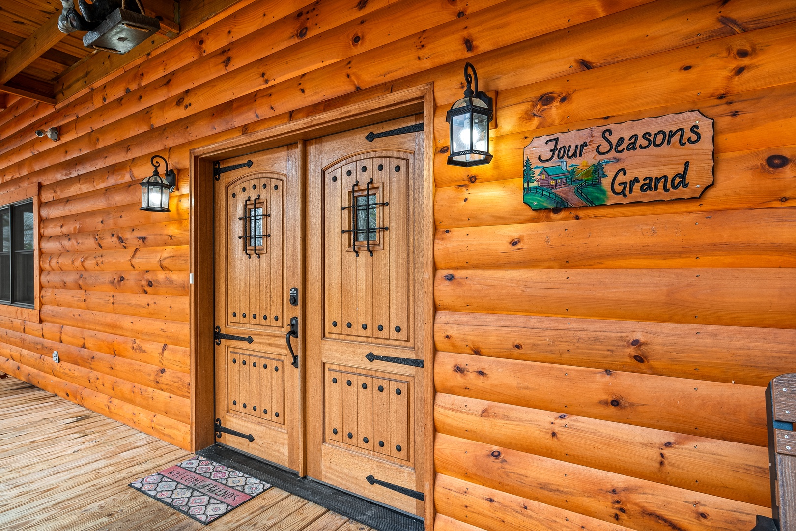 Double door at Four Seasons Grand, a 5 bedroom cabin rental located in Pigeon Forge
