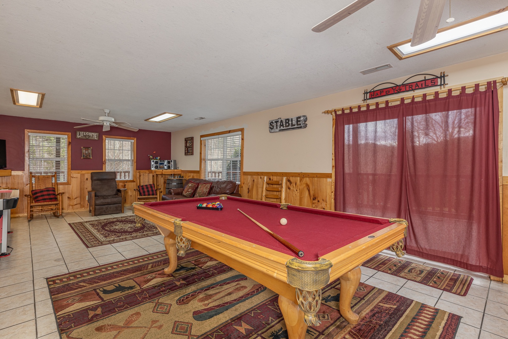 Pool table in a game room at Almost Bearadise, a 4 bedroom cabin rental located in Pigeon Forge