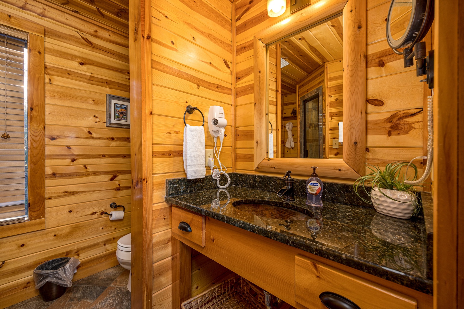 Bathroom sink at Gone To Therapy, a 2 bedroom cabin rental located in Gatlinburg
