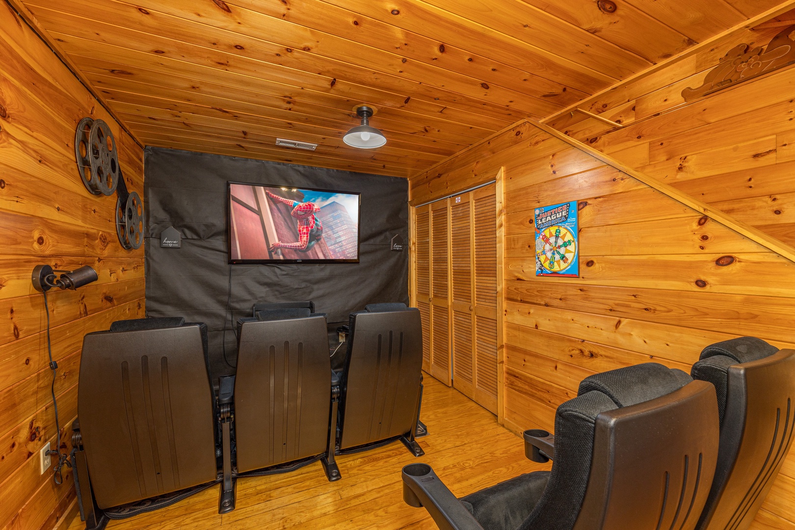 Theater room at A Moment in Time, a 2 bedroom cabin rental located in pigeon forge