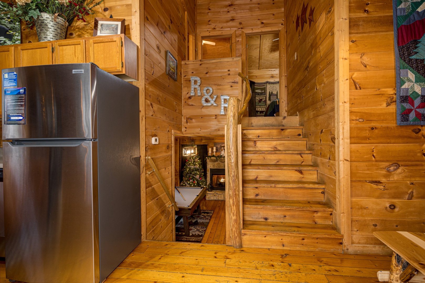 View of stairs at Moonlight in the Boondocks, a 2 bedroom cabin rental located in Gatlinburg