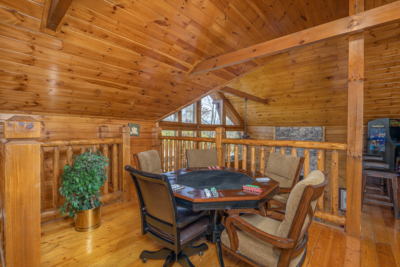 Poker table at King of the Mountain, a 3 bedroom cabin rental located in Pigeon Forge