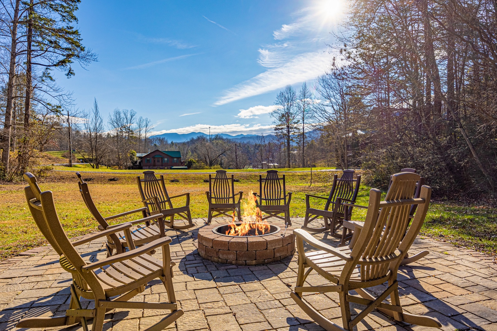 Firepit With Seating at Rocky Top Ridge Views