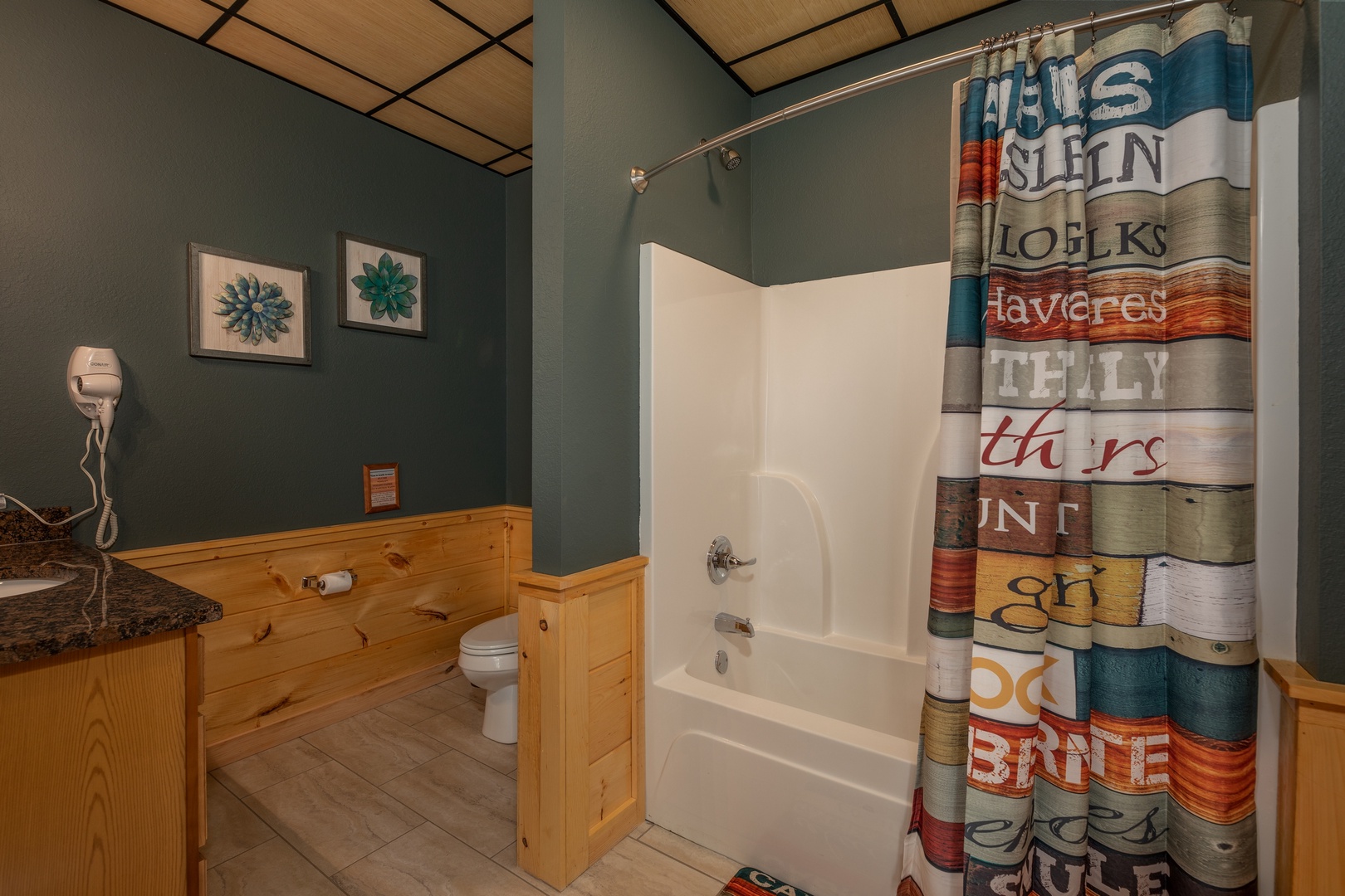 Bathroom with a tub and shower at Gar Bear's Hideaway, a 3 bedroom cabin rental located in Pigeon Forge