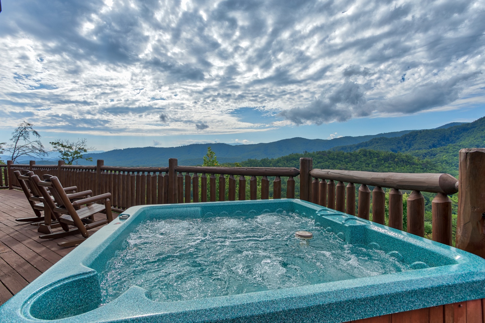 Views from the hot tub at Majestic Views, a 3 bedroom cabin rental located in Pigeon Forge
