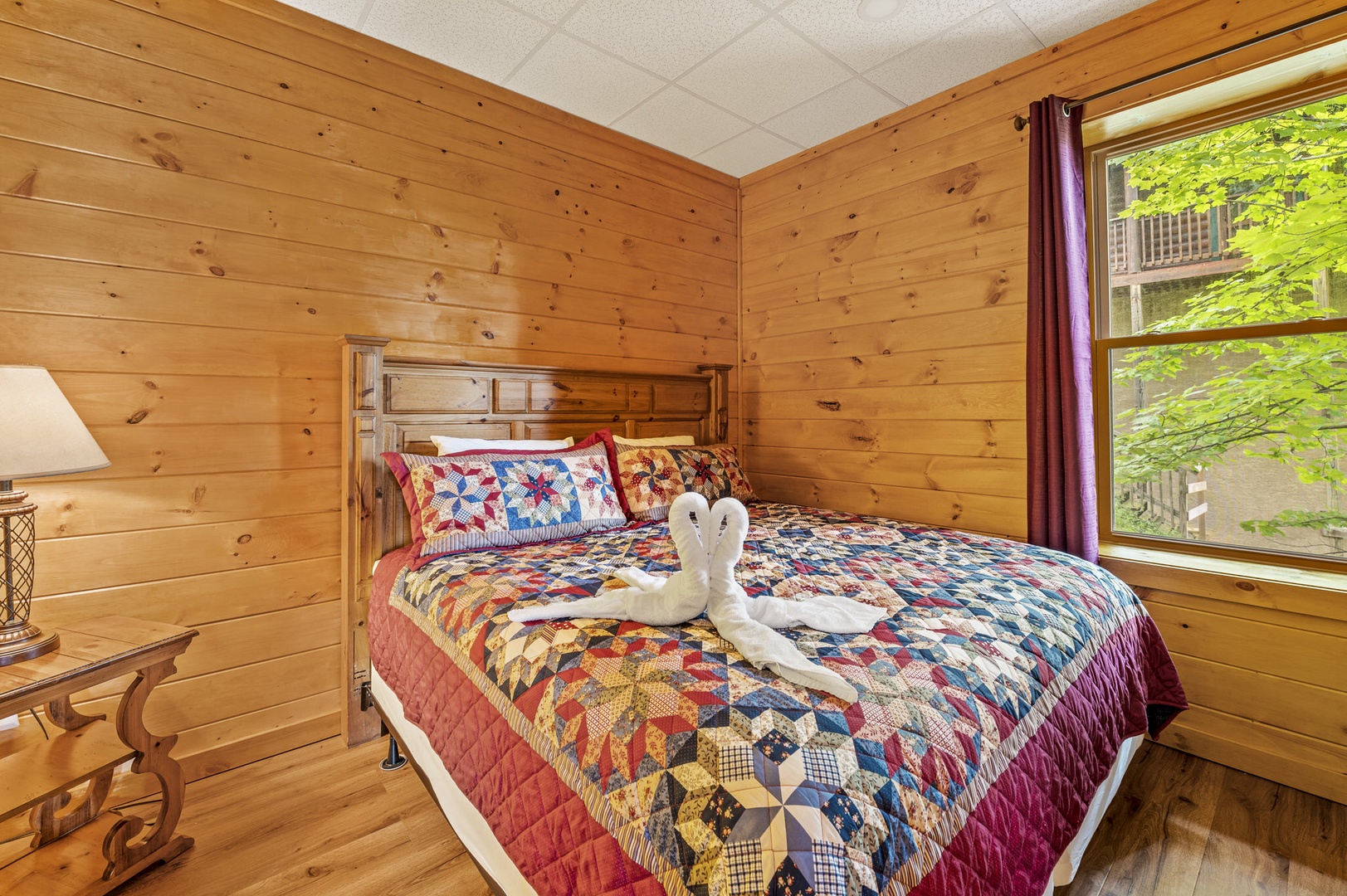 Bedroom With Quilt at Bear Sunrise