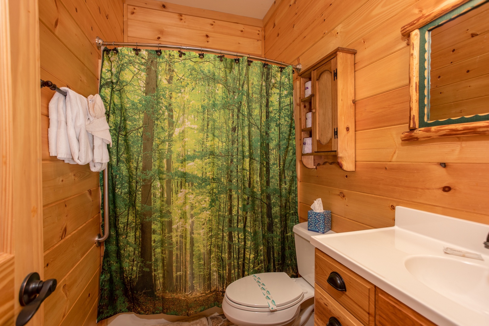 Bathroom with a tub and shower at Great View Lodge, a 5-bedroom cabin rental located in Pigeon Forge