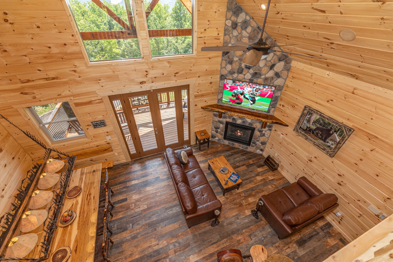 Loft view at Twin Peaks, a 5 bedroom cabin rental located in Gatlinburg